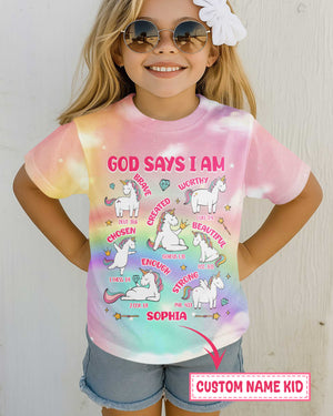 God Says I Am All Over Print T-Shirt Kid