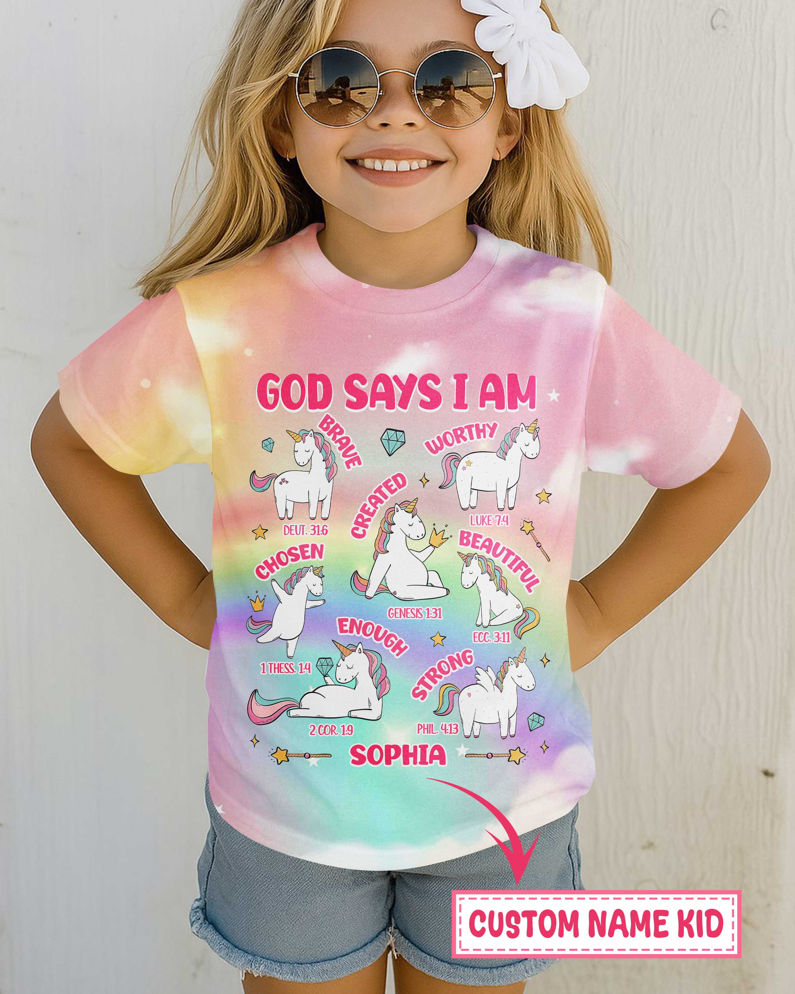 God Says I Am All Over Print T-Shirt Kid