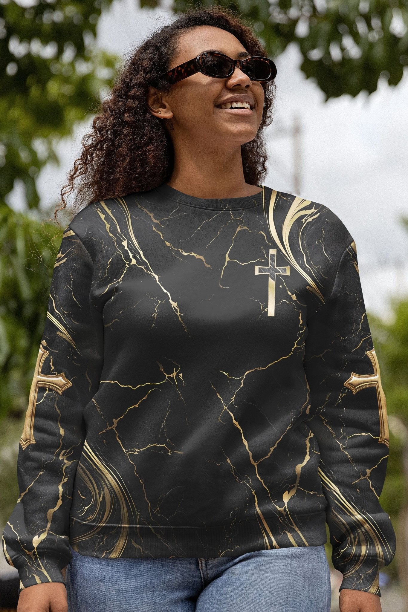 God Is Good All Over Print Sweater