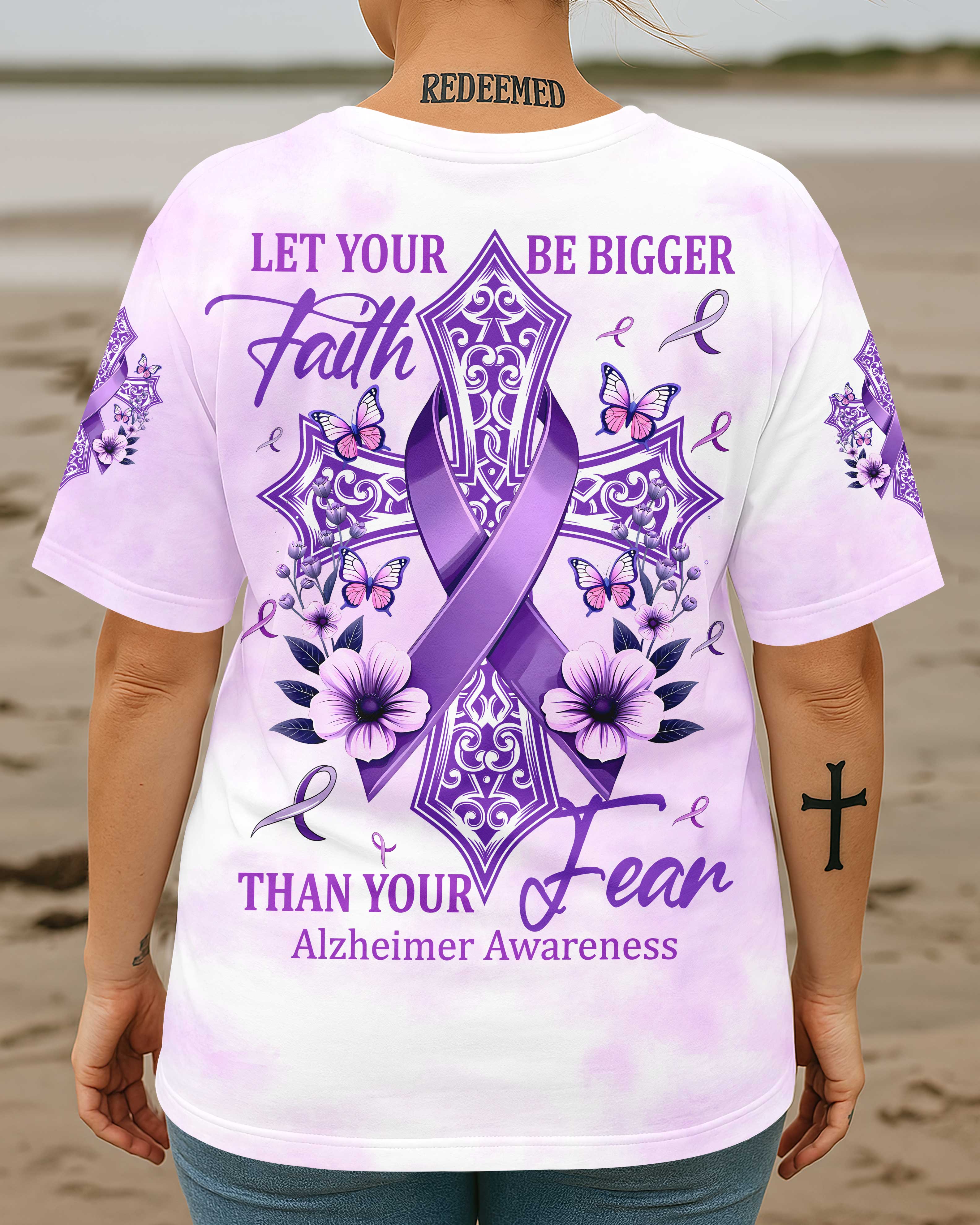 Let Your Faith Be Bigger Than Your Fear All Over Print T-Shirt