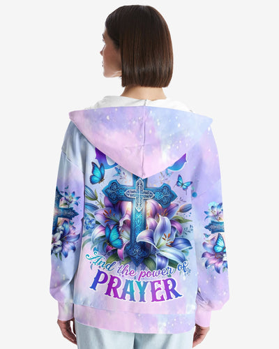 God And The Power Of Prayer All Over Print Zip Hoodie