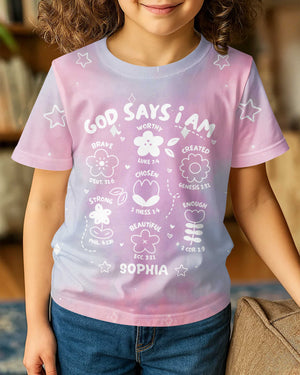 God Says I Am All Over Print T-Shirt Kid