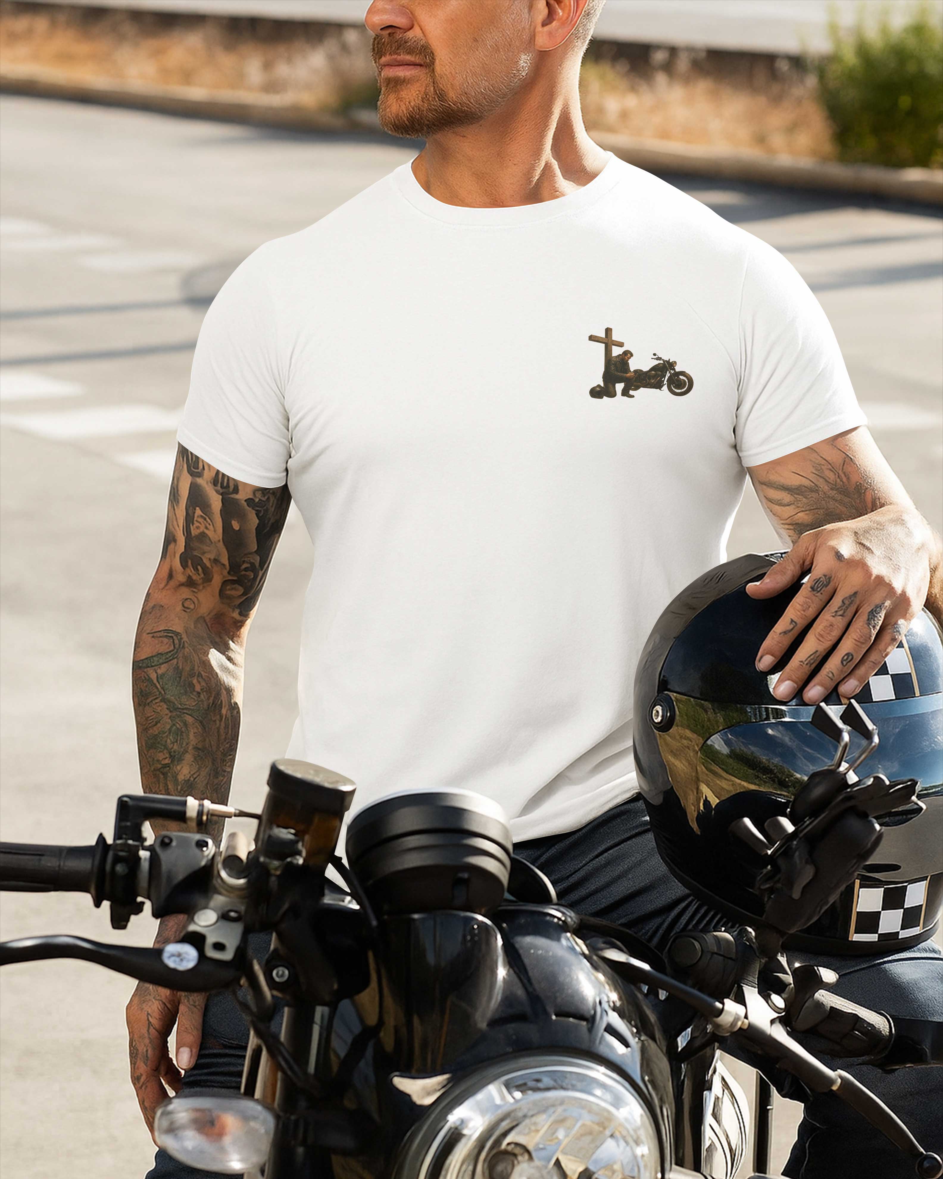 This Biker Kneels Only For God All Over Print T-Shirt