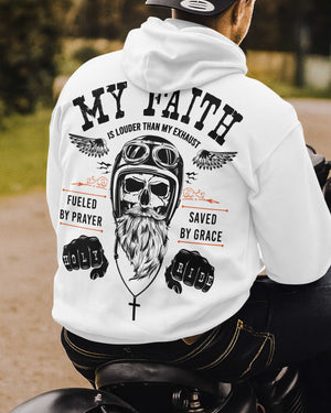 My Faith Is Louder Than My Exhaust All Over Print Hoodie