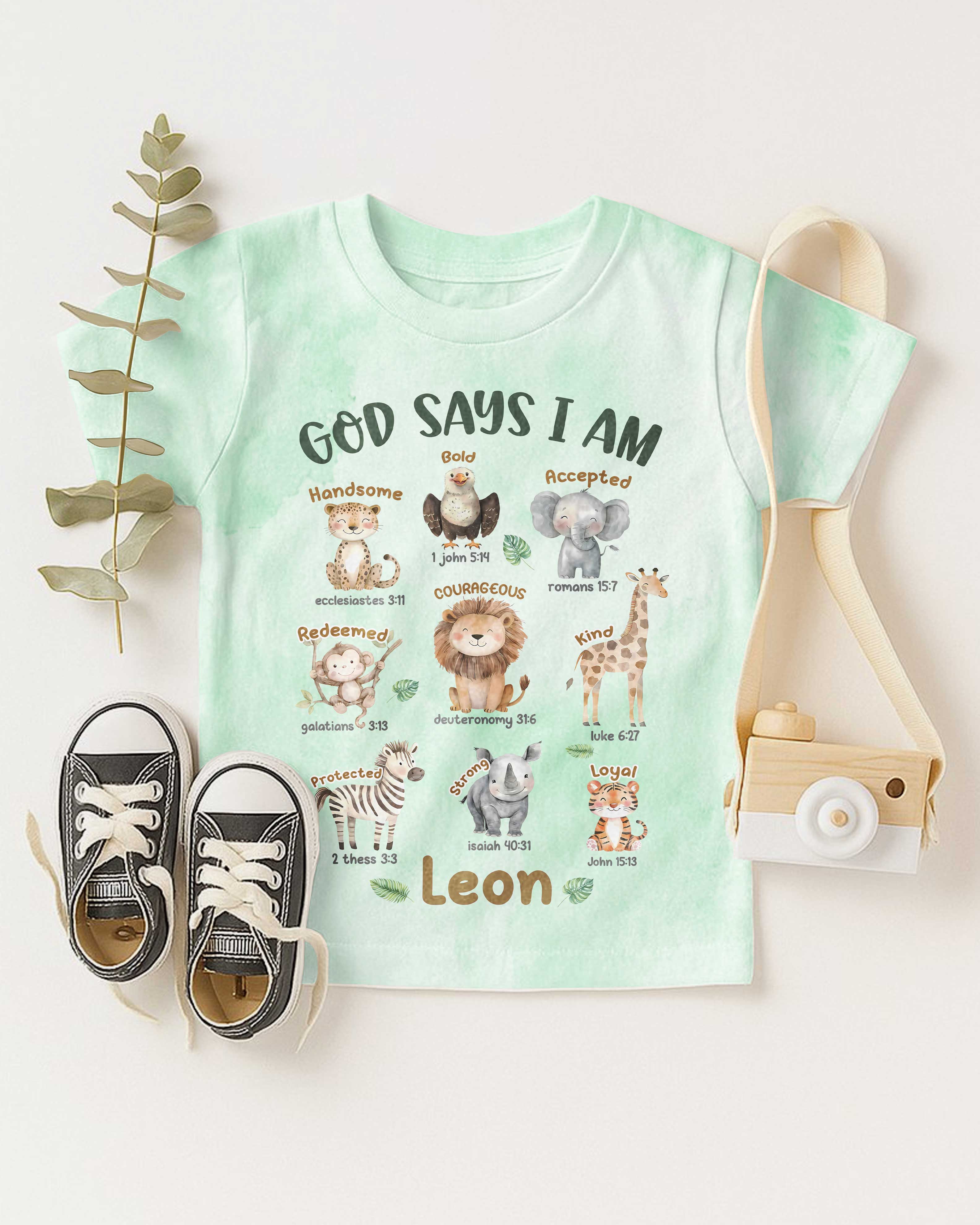 God Says I Am Cute Animals All Over Print T-Shirt Kid