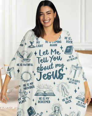 Let Me Tell You About My Jesus All Over Print Sleep Tee