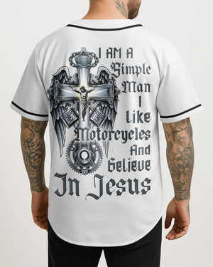 I Am A Simple Man I Like Motorcycles And Believe In Jesus Jersey