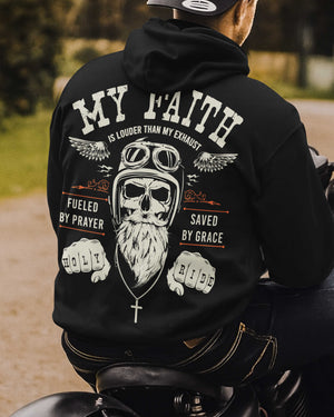 My Faith Is Louder Than My Exhaust All Over Print Hoodie
