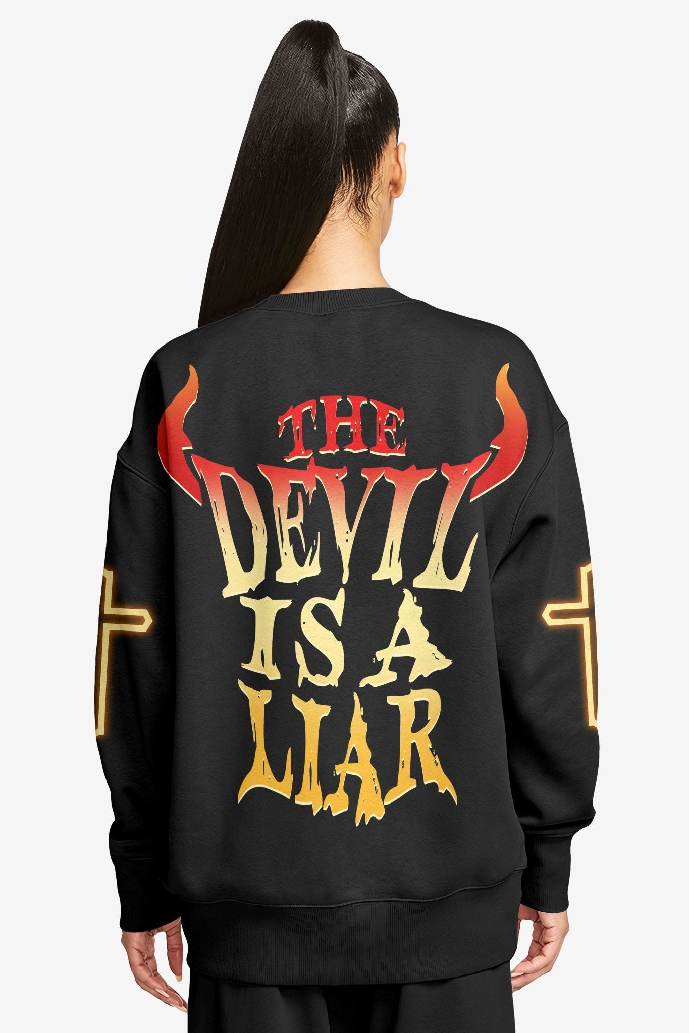 The Devil Is A Liar All Over Print Sweater