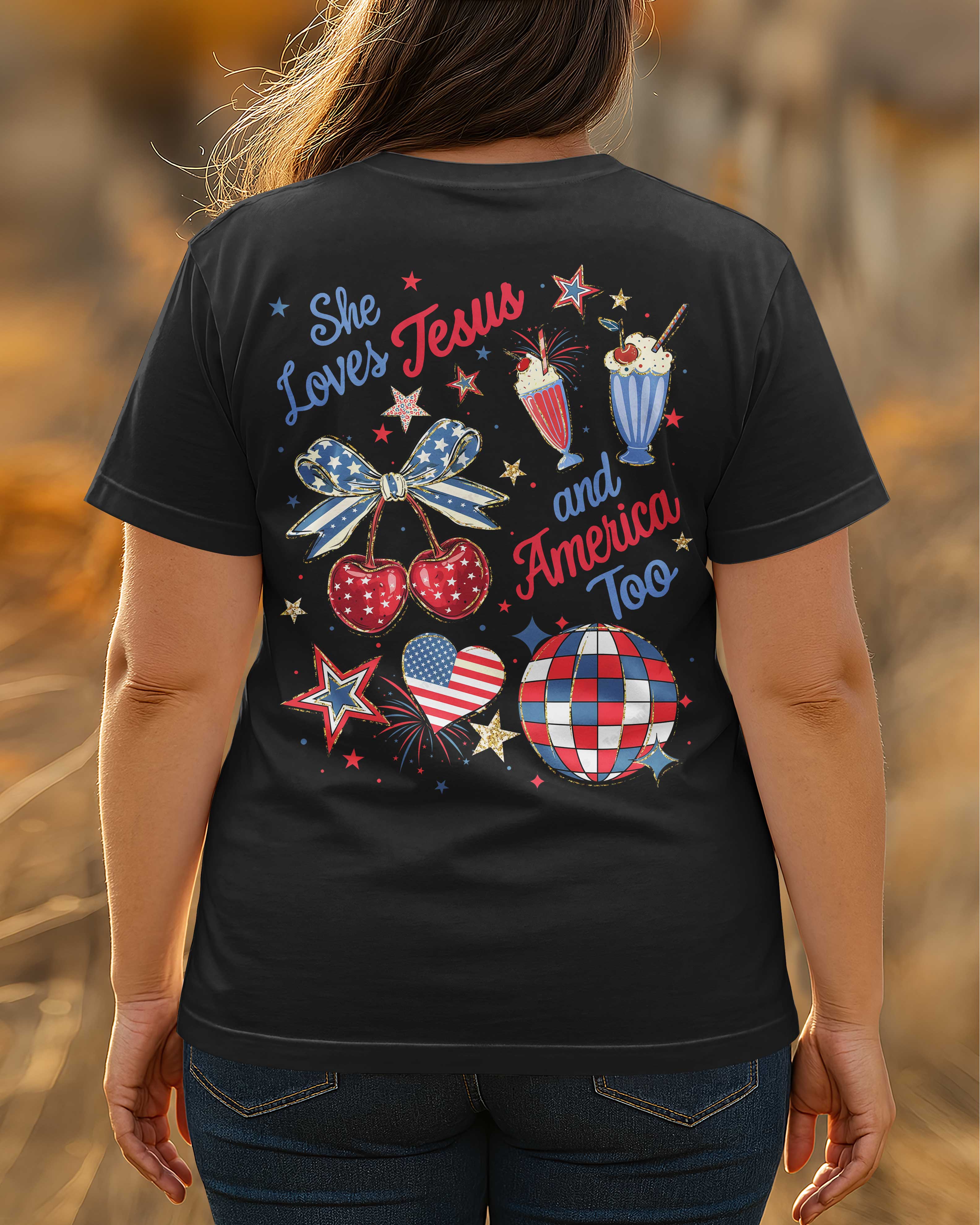 She Loves Jesus And America Too T-Shirt