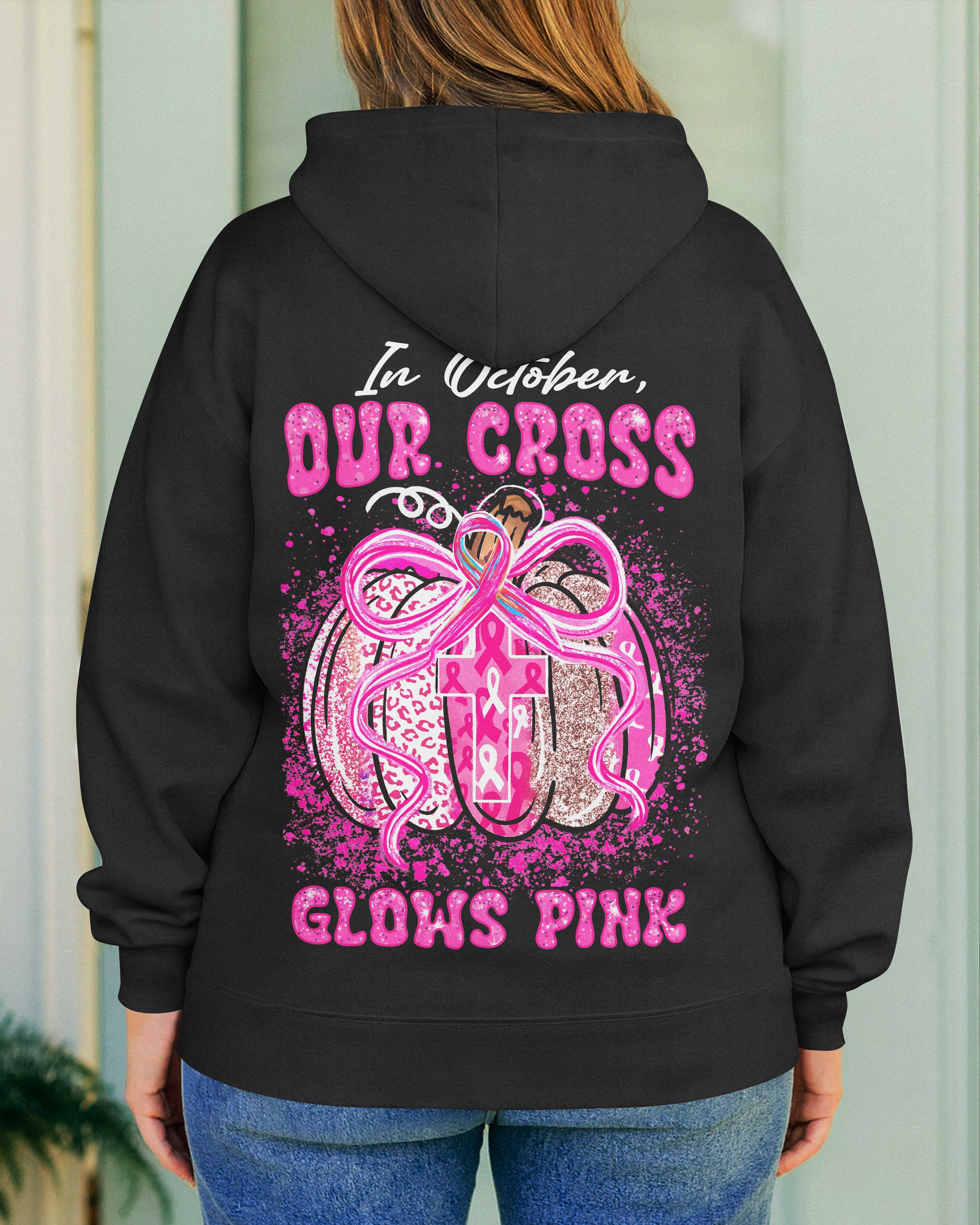 In October Our Cross Glows Pink Hoodie