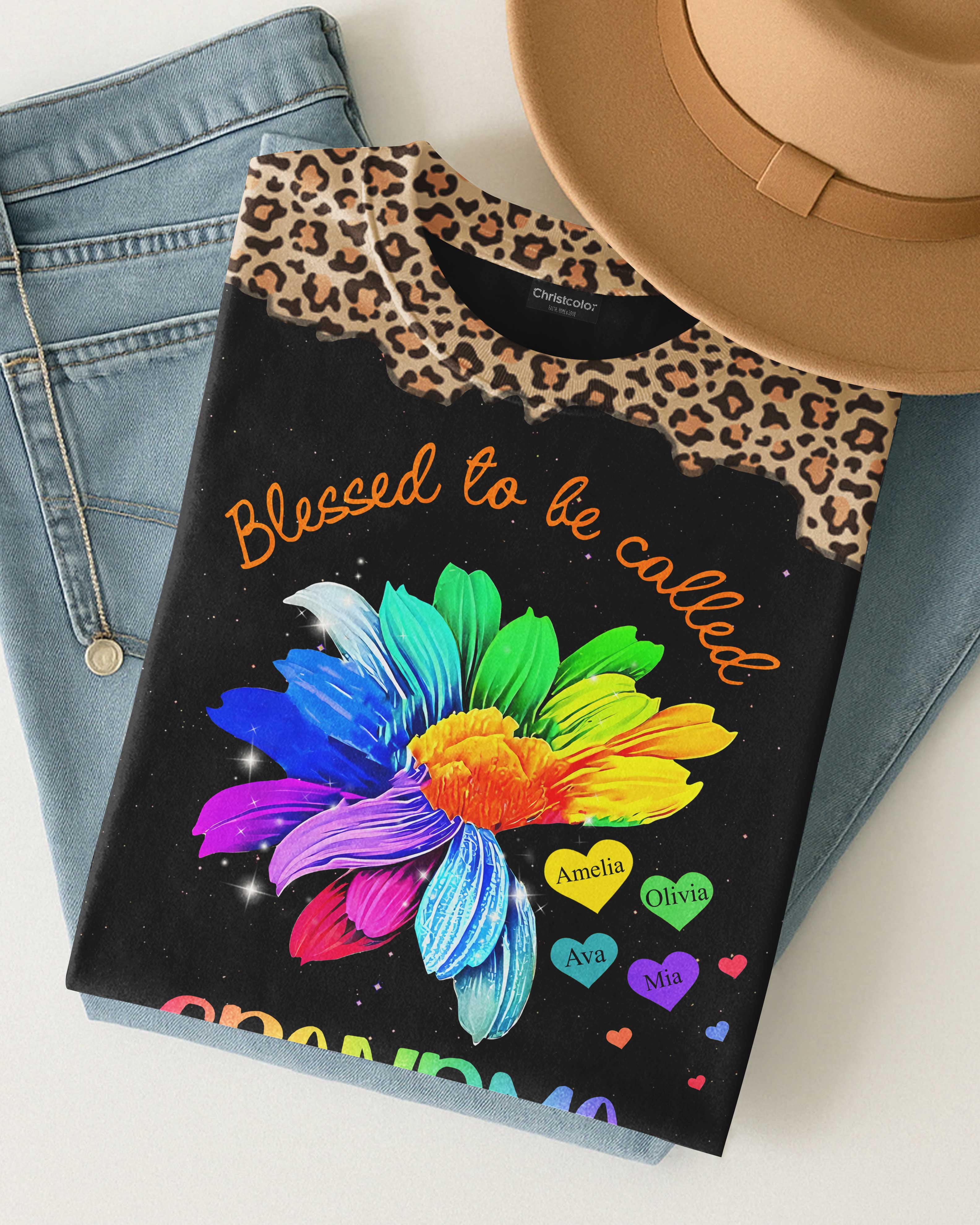 Blessed To Be Called Grandma All Over Print T-Shirt