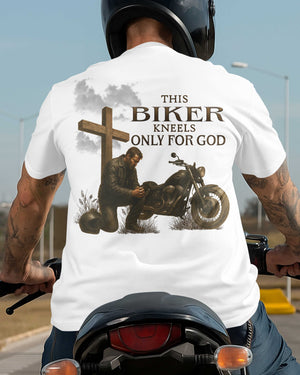 This Biker Kneels Only For God All Over Print T-Shirt