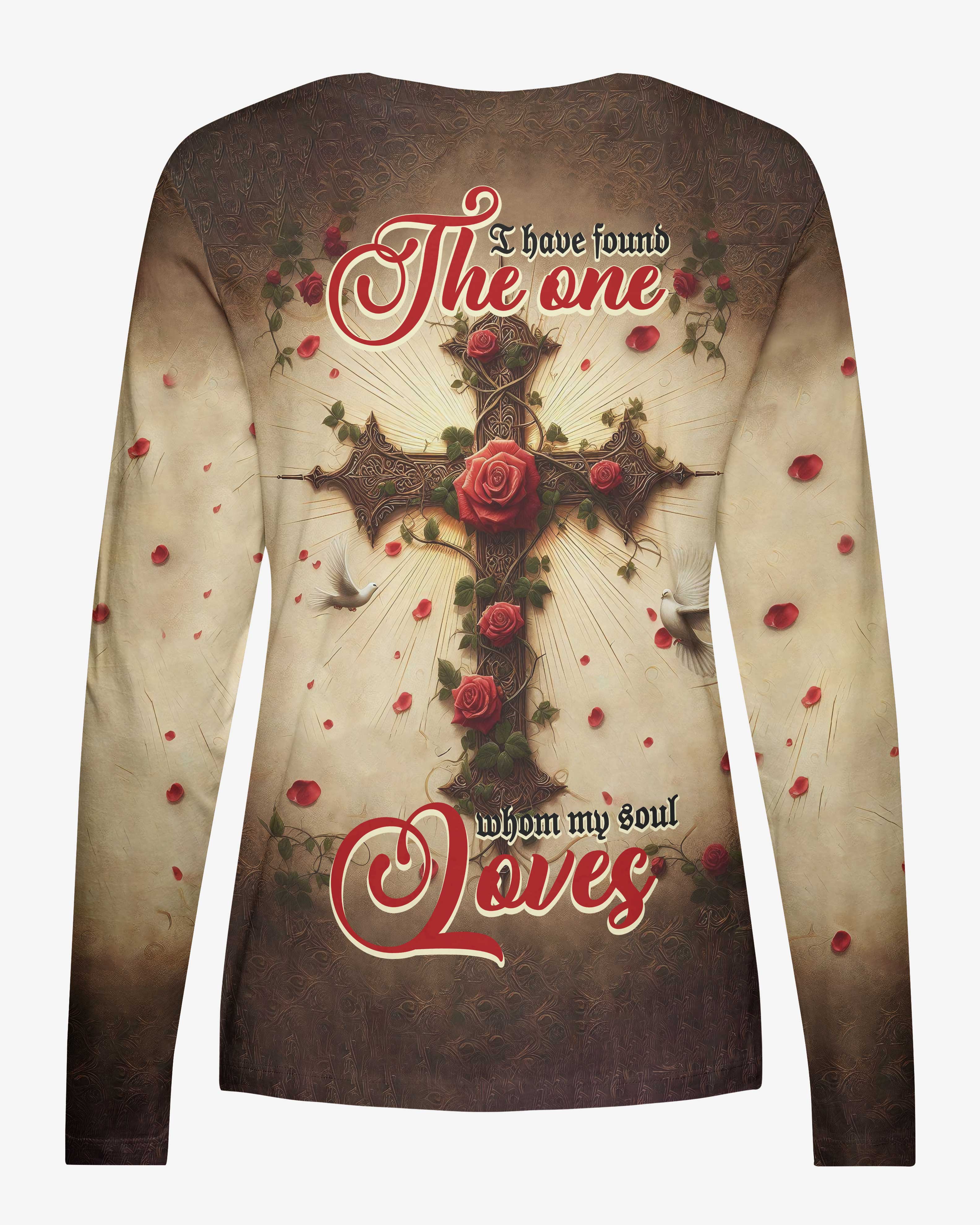 I Have Found The One Whom My Soul Loves All Over Print V-neck Long Sleeves Shirt