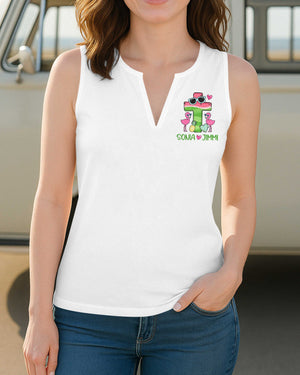 God Gifted Me Two Titles Mama And Grandma V-neck Tank Top
