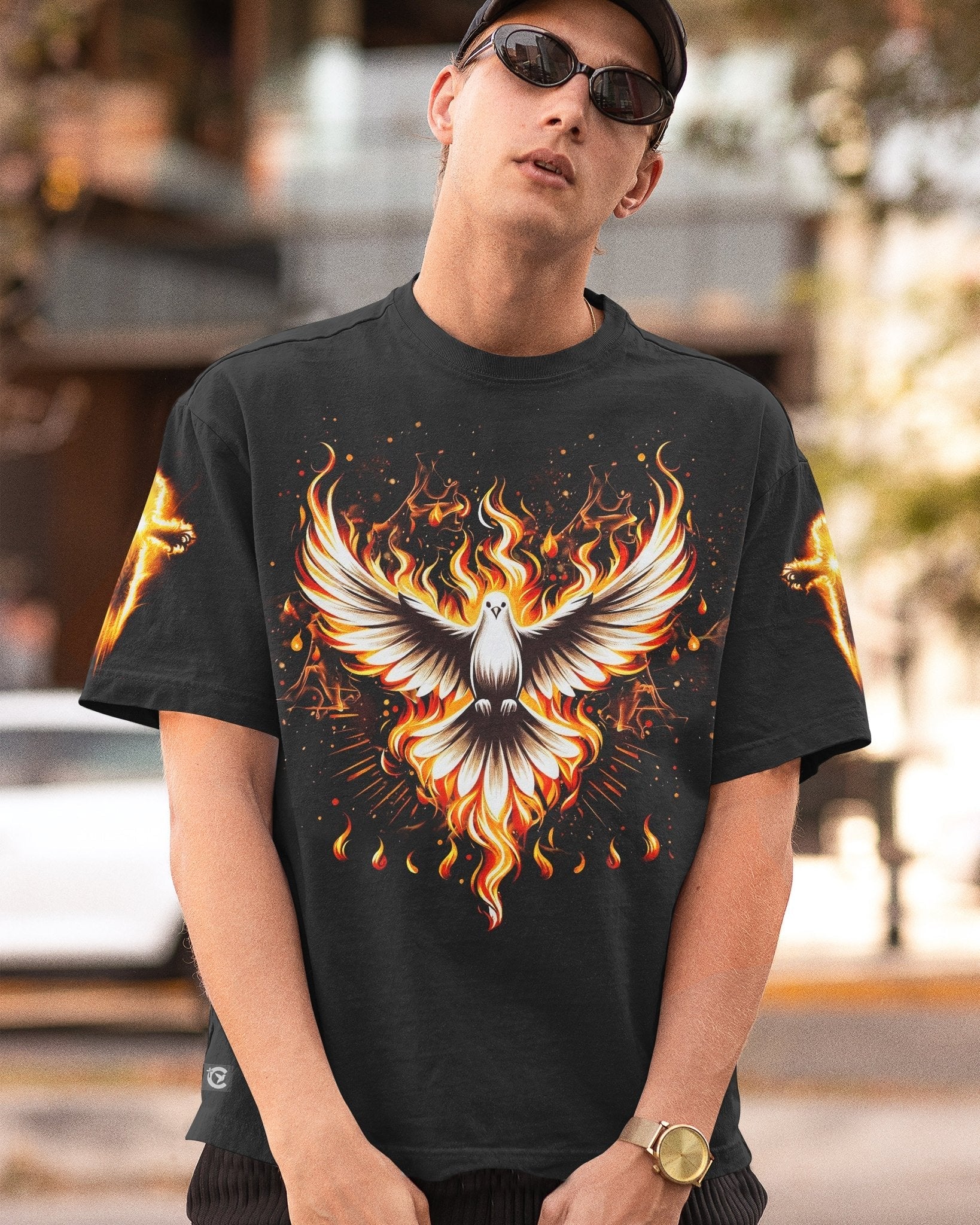 Baptized In Fire All Over Print T-shirt
