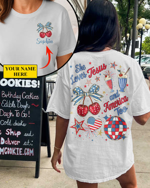 She Loves Jesus And America Too T-Shirt