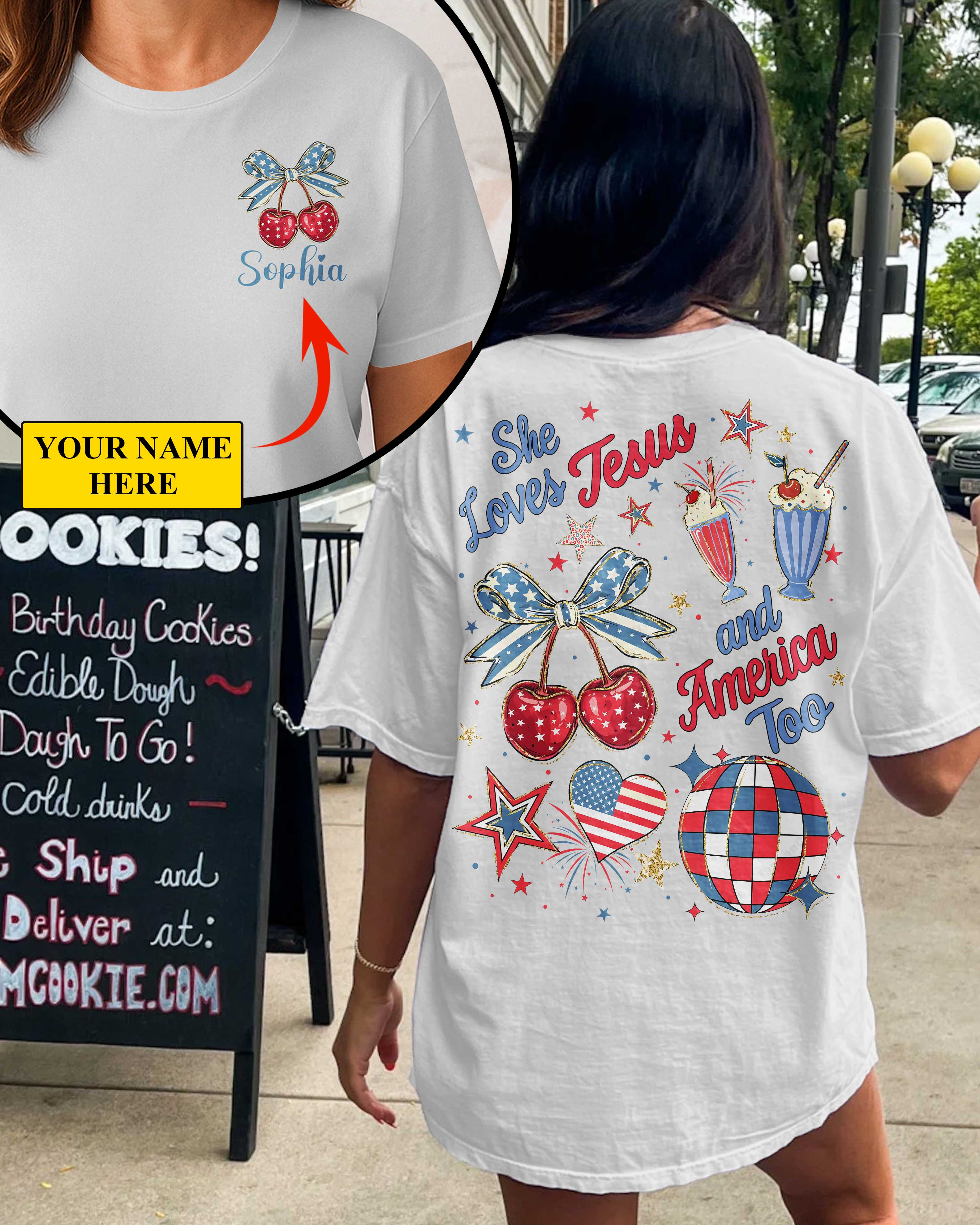 She Loves Jesus And America Too T-Shirt