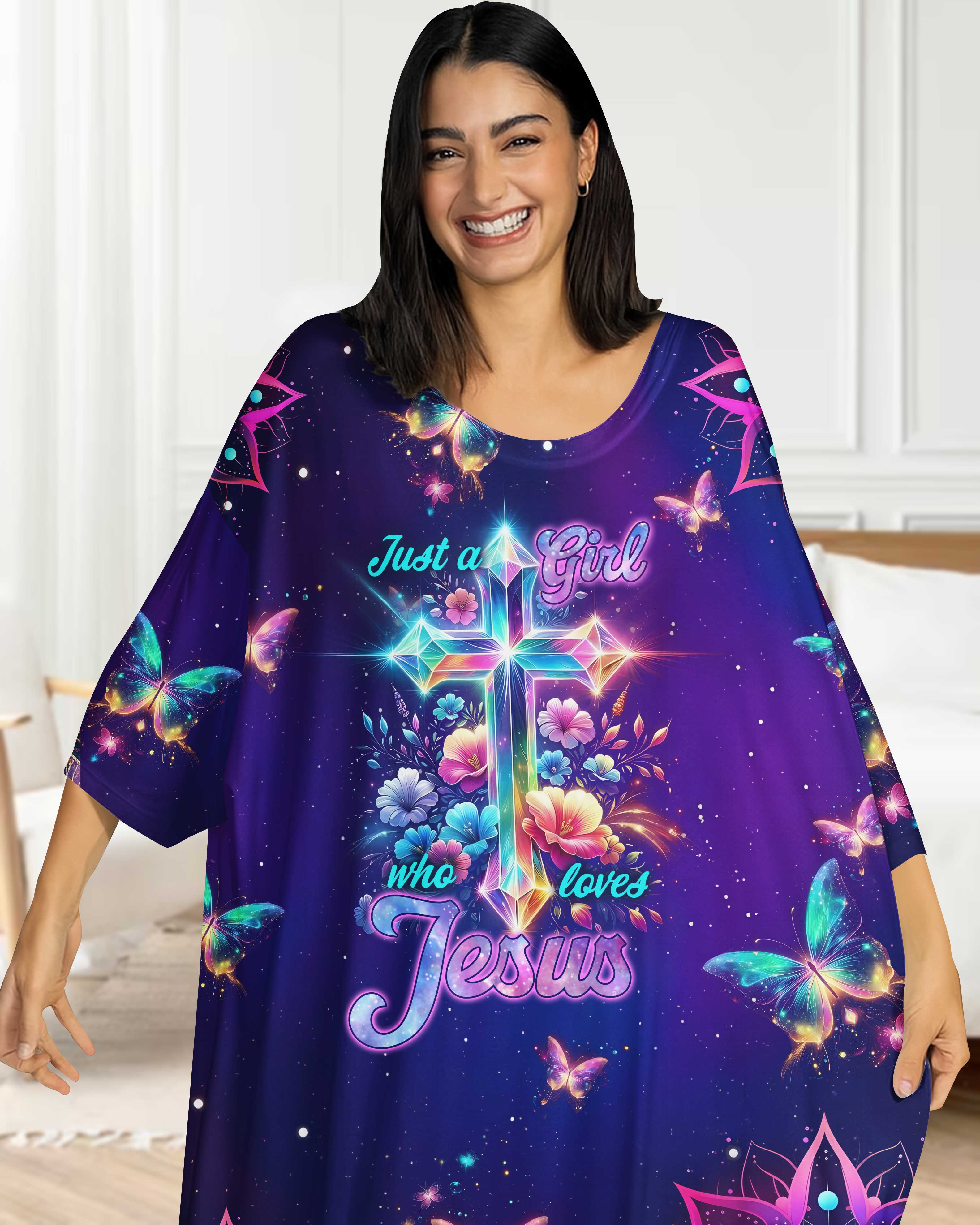 Just A Girl Who Loves Jesus All Over Print Sleep Tee