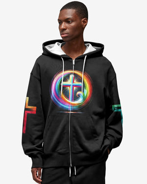 Rooted In Christ Jesus Is Light All Over Print Zip Hoodie