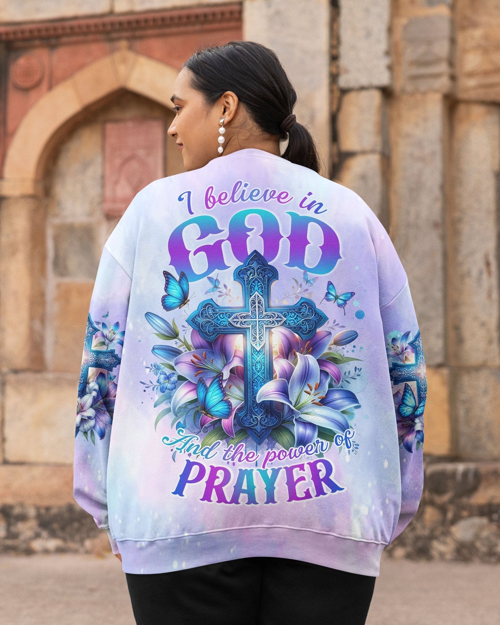 God And The Power Of Prayer All Over Print Sweater