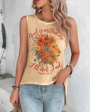 God Is Within Me I'll Not Fail Psalm Crop Out Wrap Back Tank Top