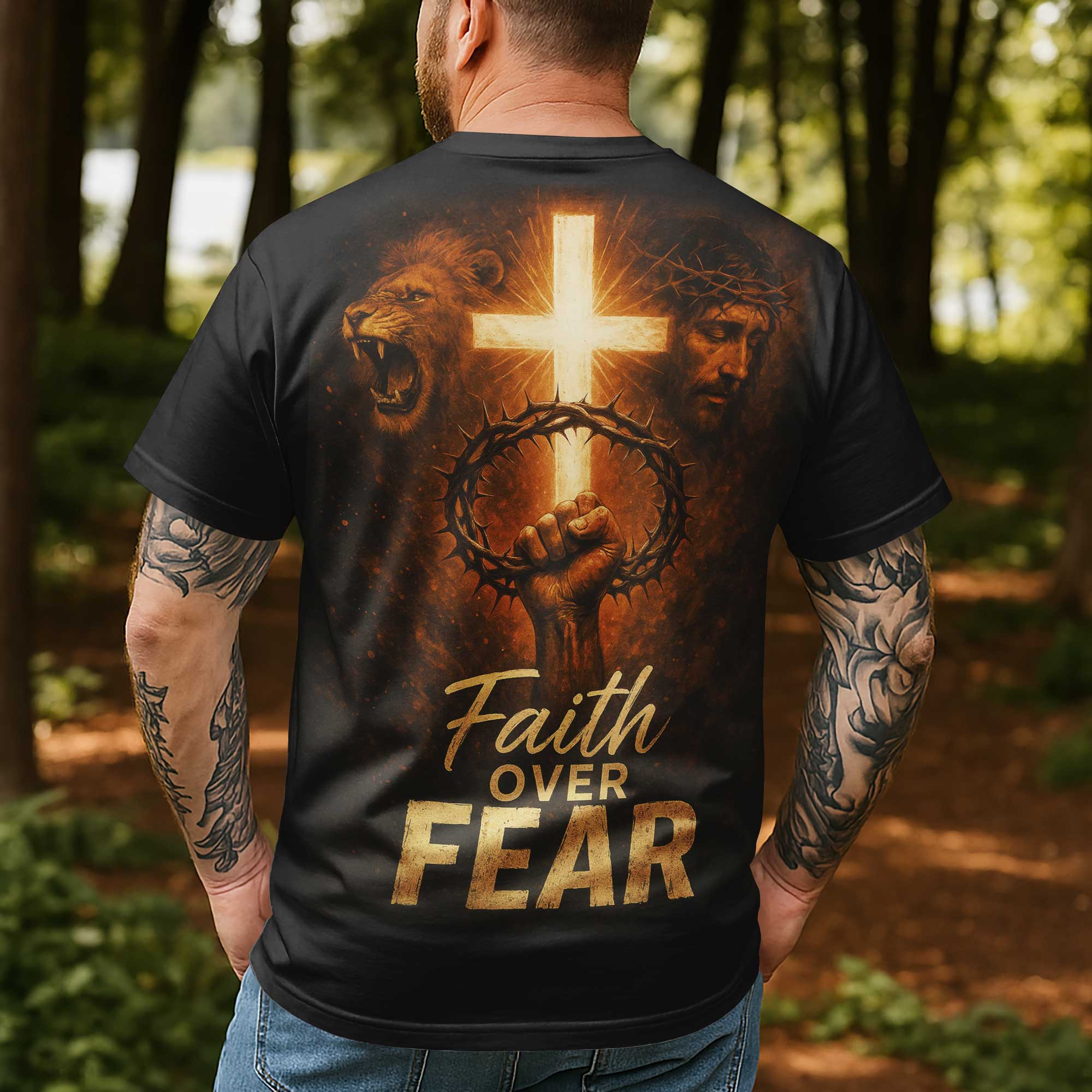 Faith Over Fear All Over Print T-Shirt