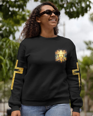 God Steps In Miracles Happen All Over Print Sweater