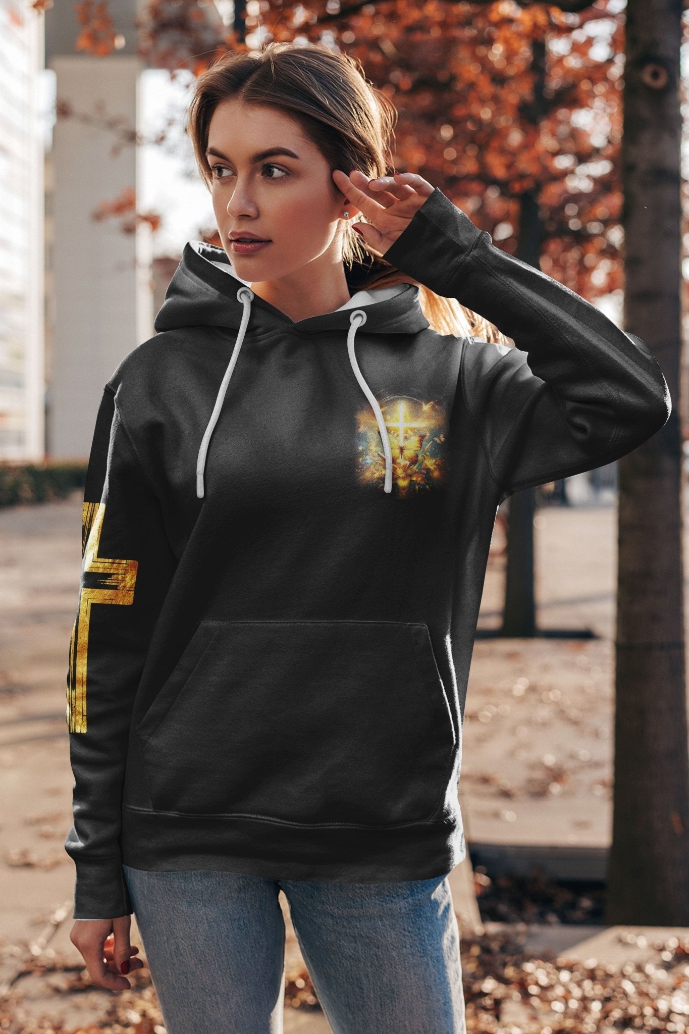 God Steps In Miracles Happen All Over Print Hoodie