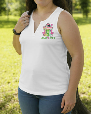 God Gifted Me Two Titles Mama And Grandma V-neck Tank Top