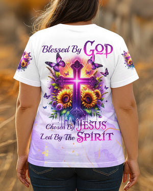 Blessed By God Chosen By Jesus Led By The Spirit All Over Print T-Shirt