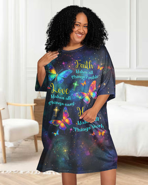Faith Love Hope All Over Print Sleep Tee