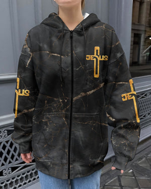 Death Could Not Hold Him All Over Print Zip Hoodie