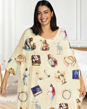 Jesus Christ All Over Print Sleep Tee