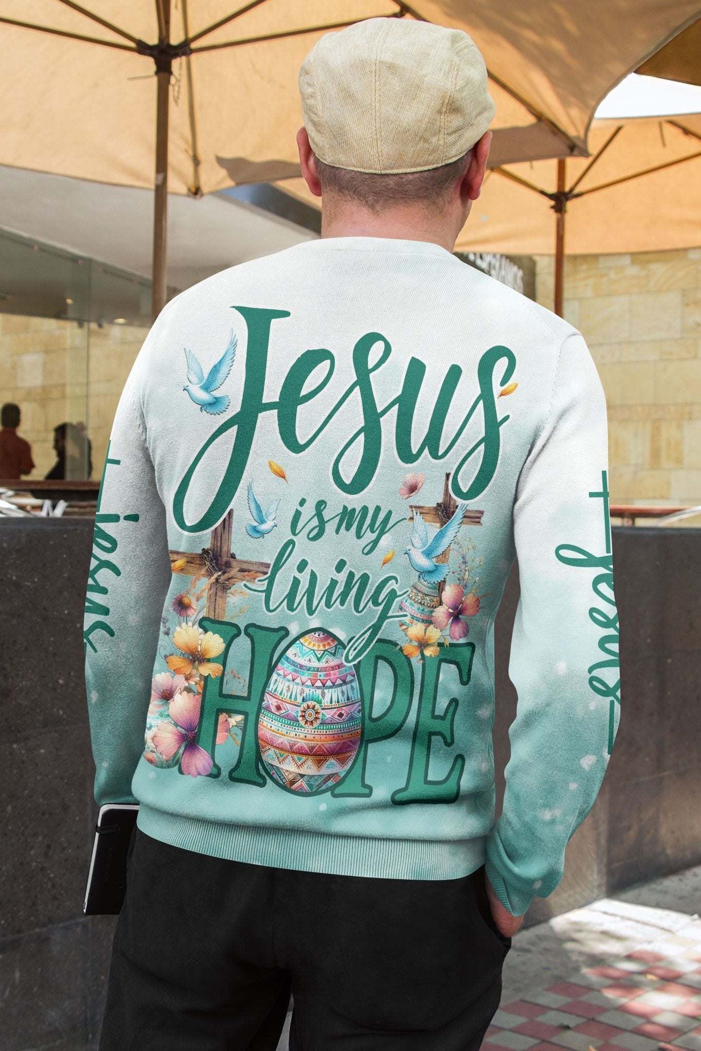 Jesus Is My Living Hope All Over Print Sweater