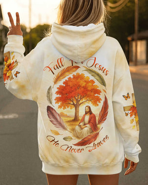 Fall For Jesus He Never Leaves Shirt