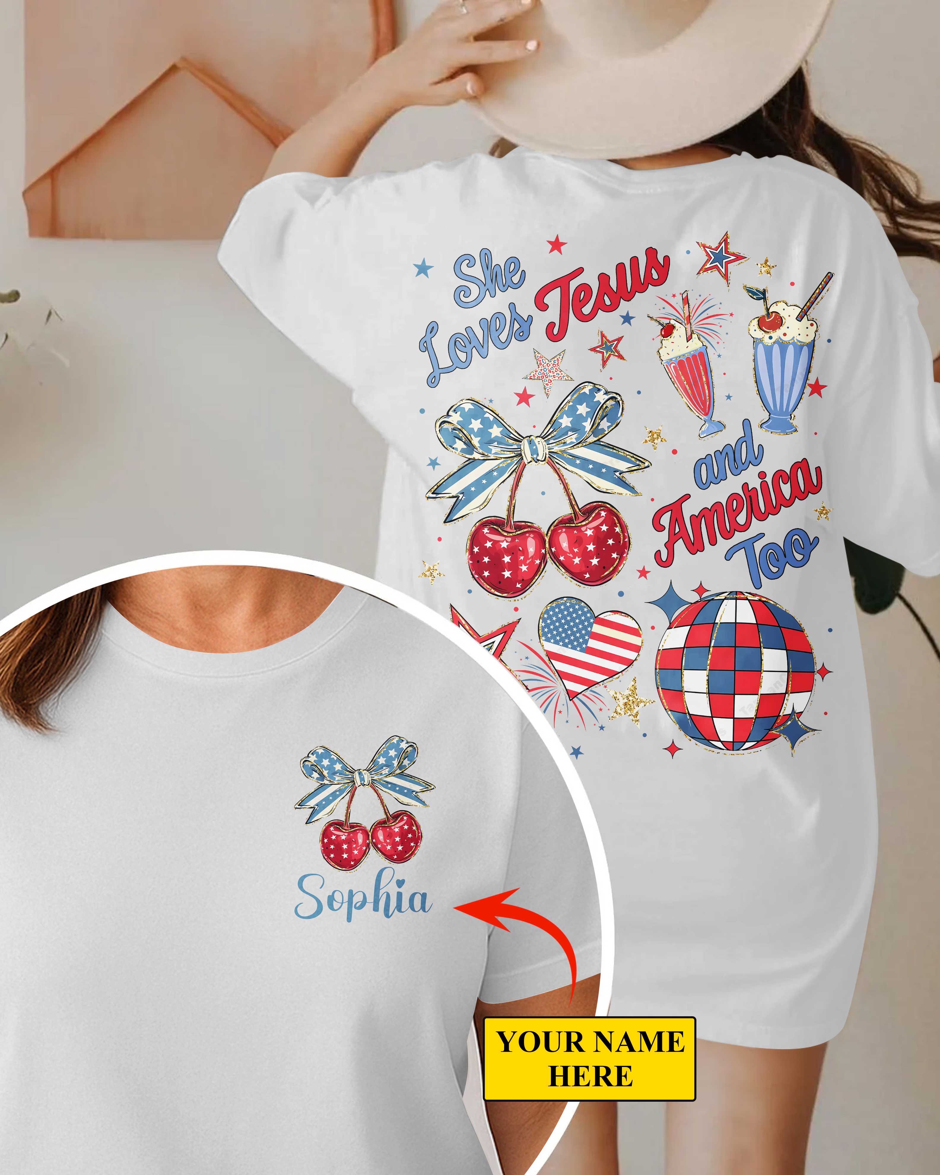 She Loves Jesus And America Too T-Shirt