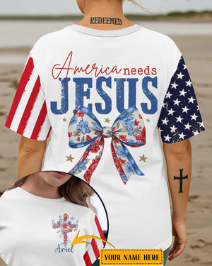 America Needs Jesus All Over Print T-Shirt