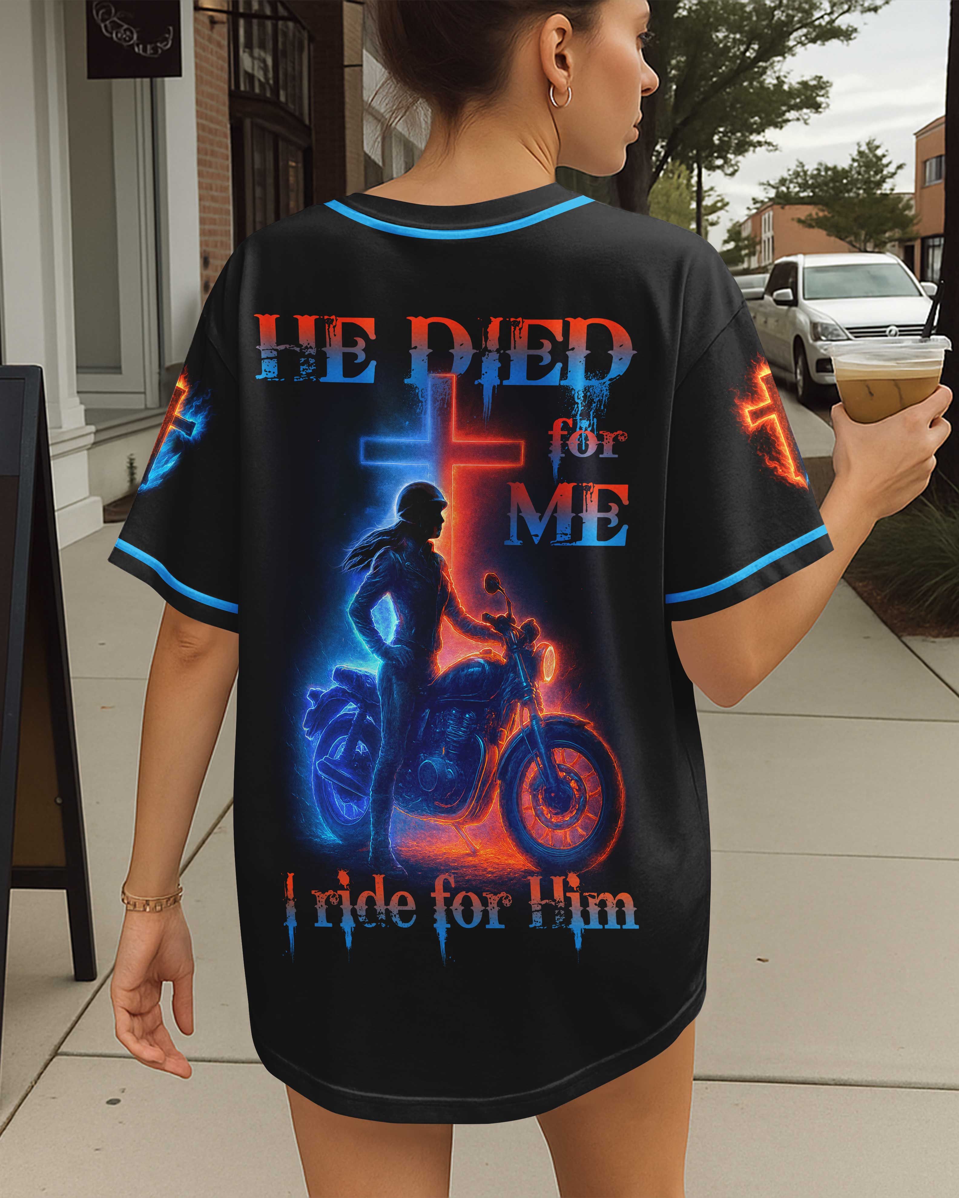 He Died For Me I Ride For Him All Over Print Jersey