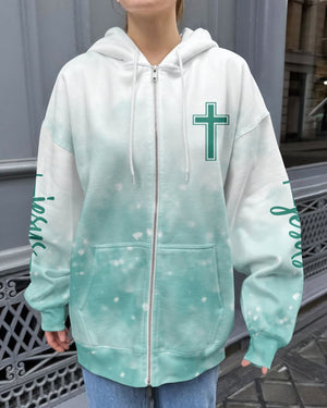 Jesus Is My Living Hope All Over Print Zip Hoodie