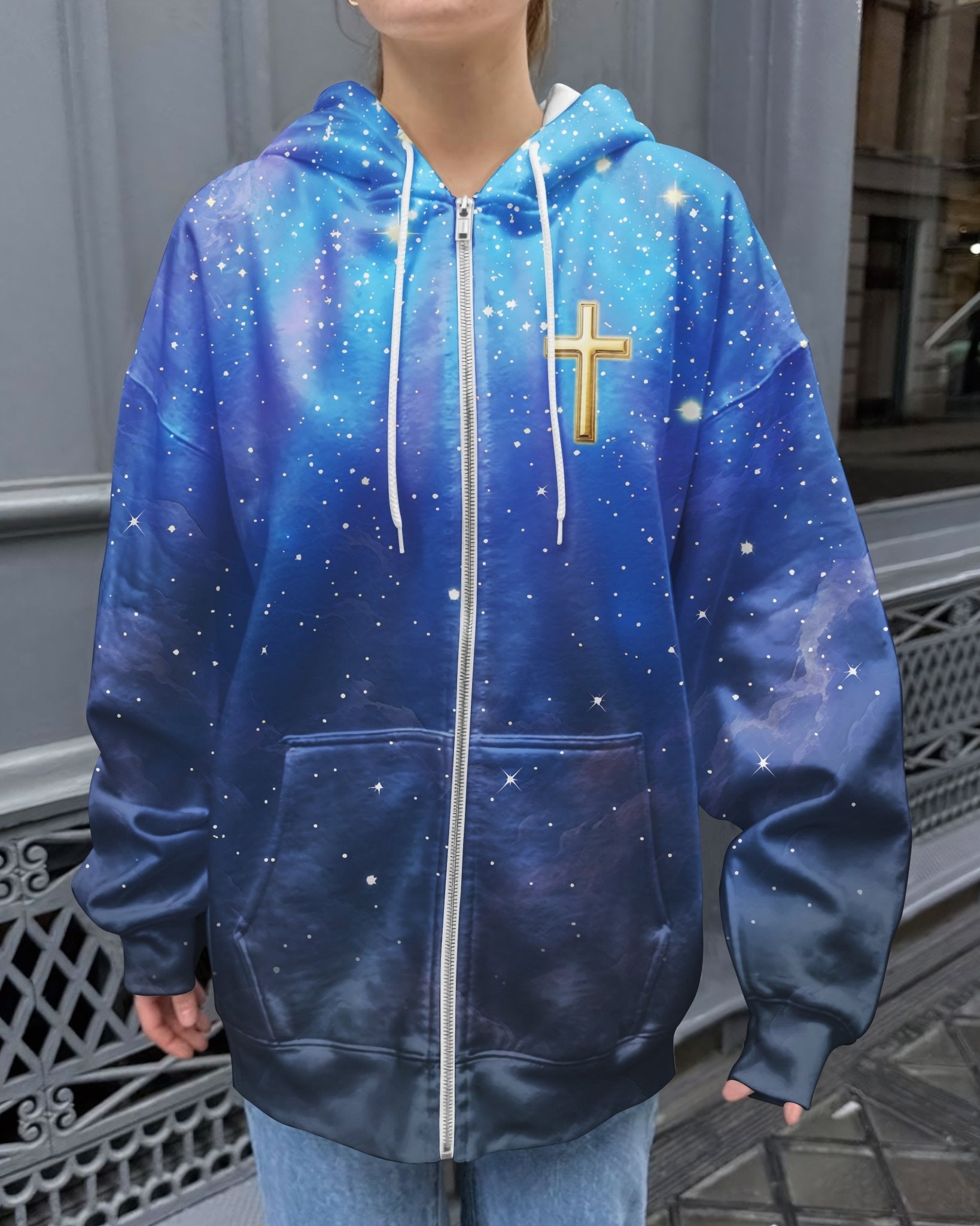 Faith Can Move Mountains All Over Print Zip Hoodie