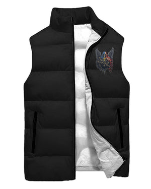 Though I Walk Through The Valley I Will Fear No Evil All Over Print Sleeveless Puffer Jacket