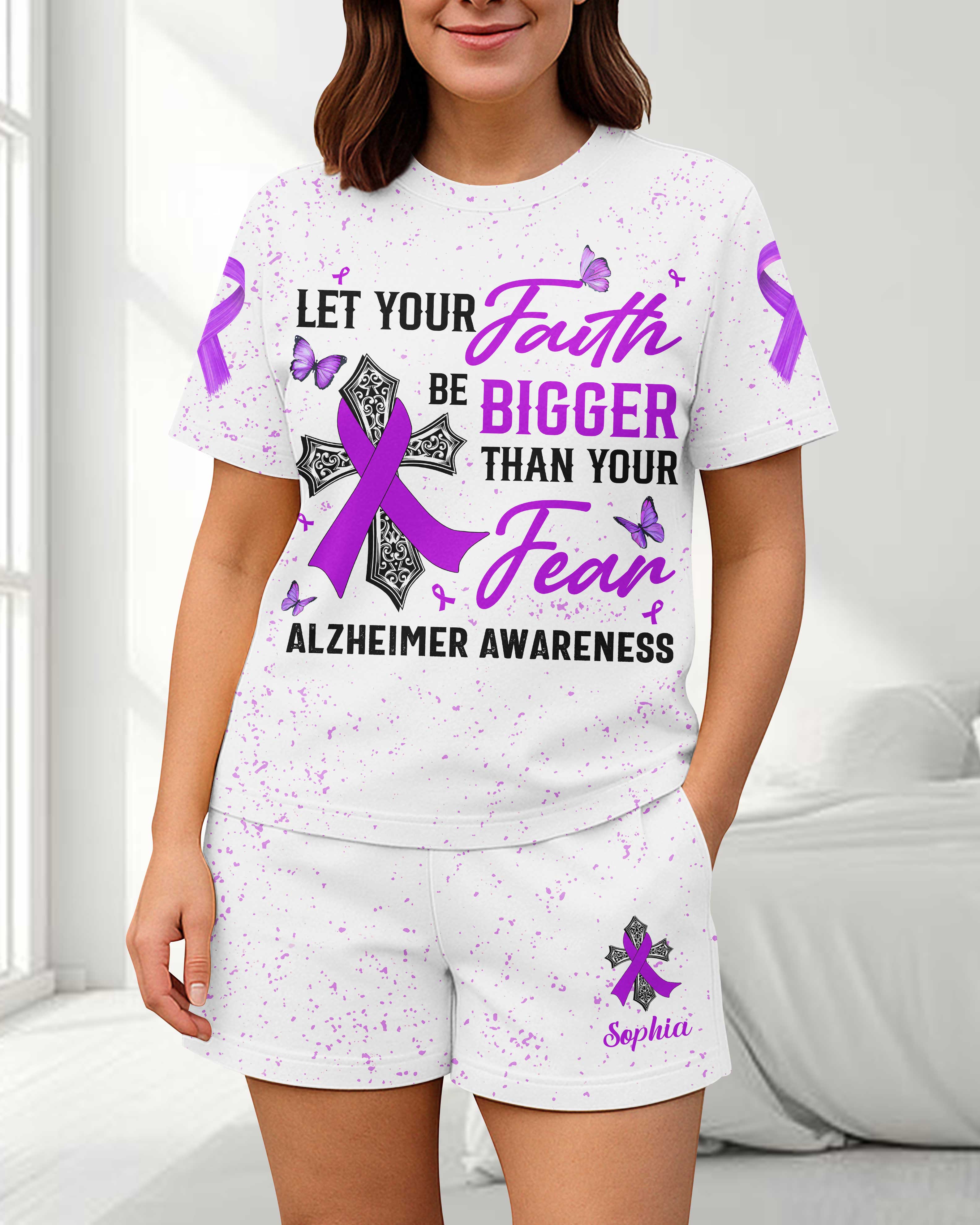 Let Your Faith Be Bigger Than Your Fear Alzheimer Awareness Women Set
