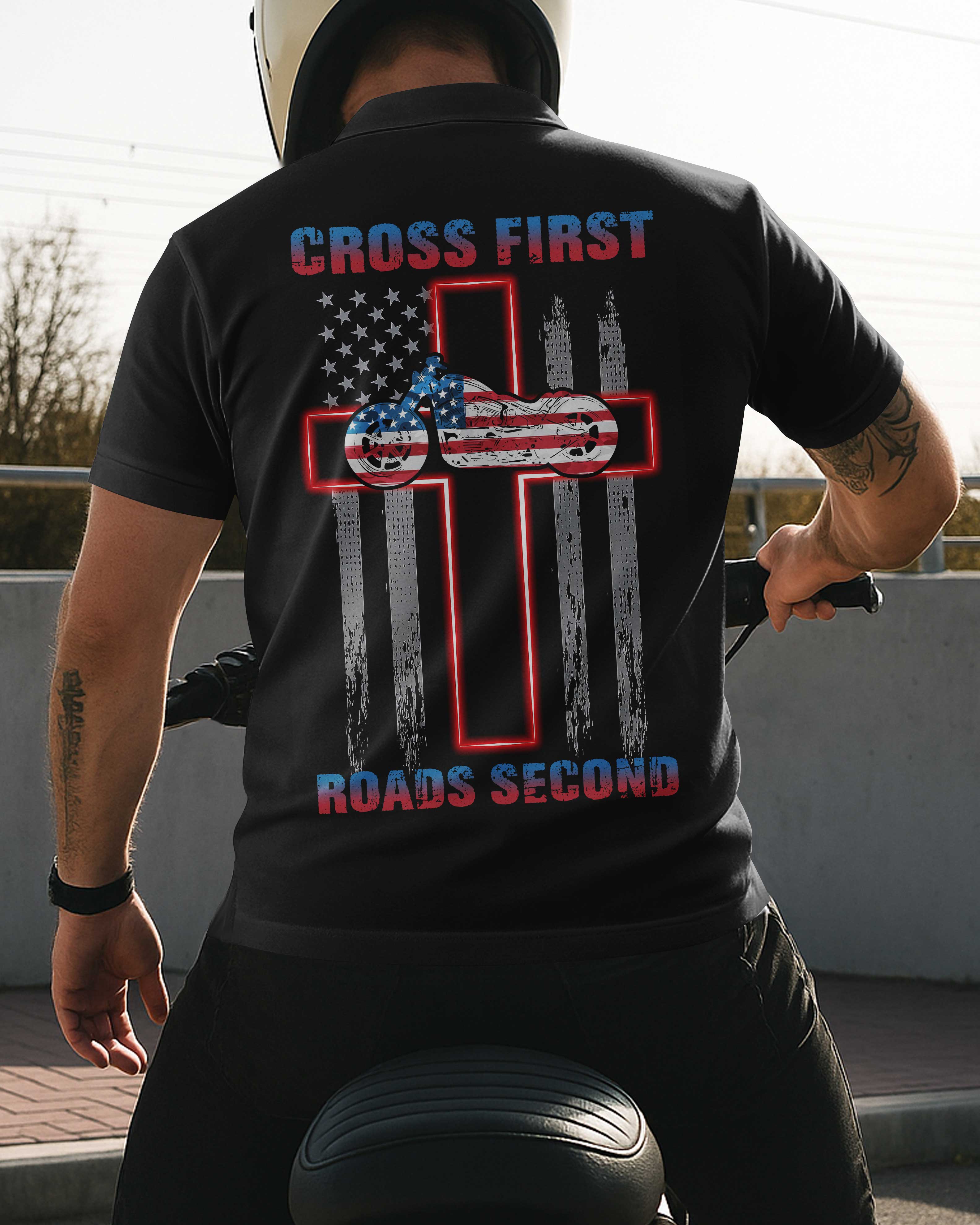 Cross First Roads Second All Over Print Polo