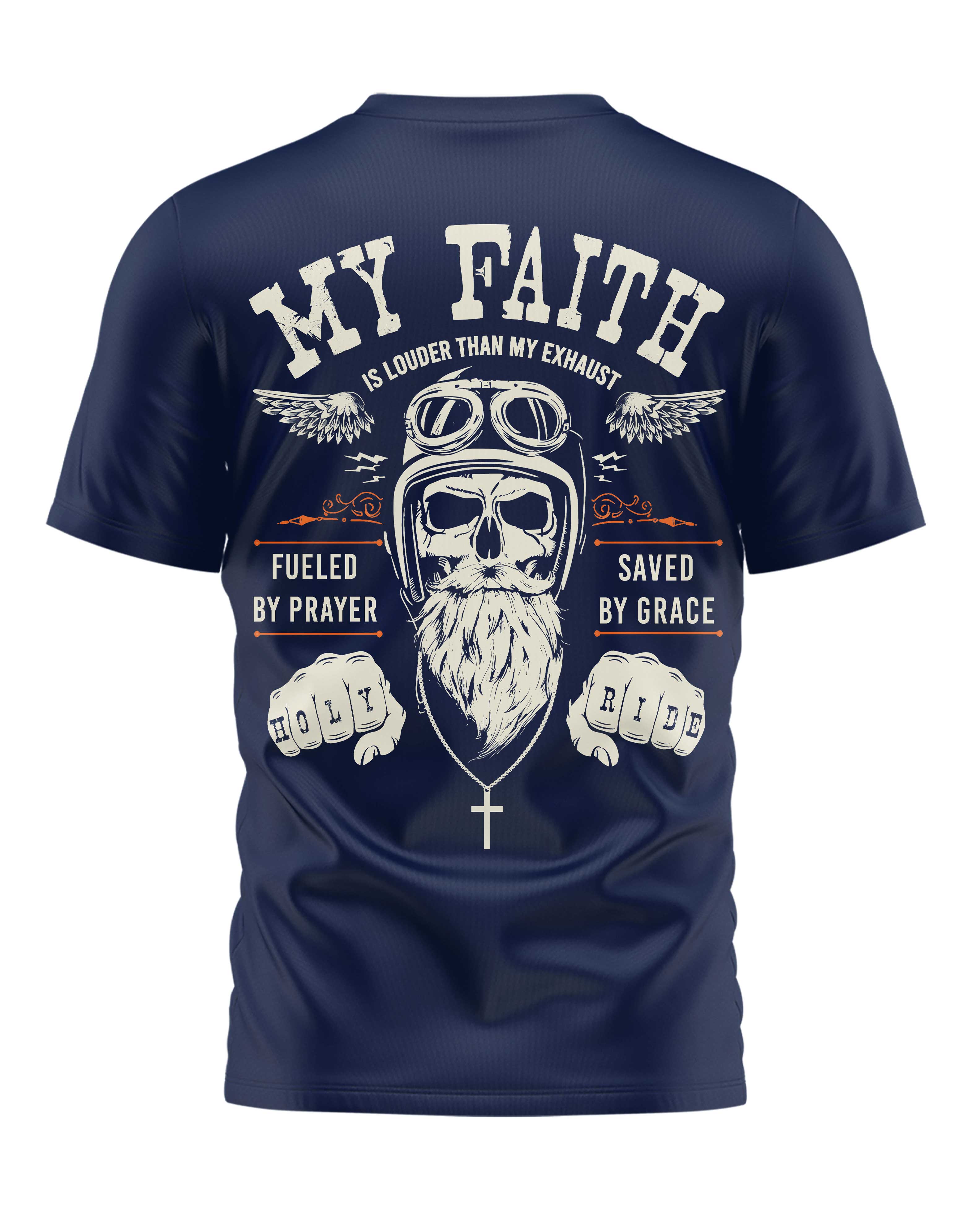My Faith Is Louder Than My Exhaust All Over Print T-Shirt