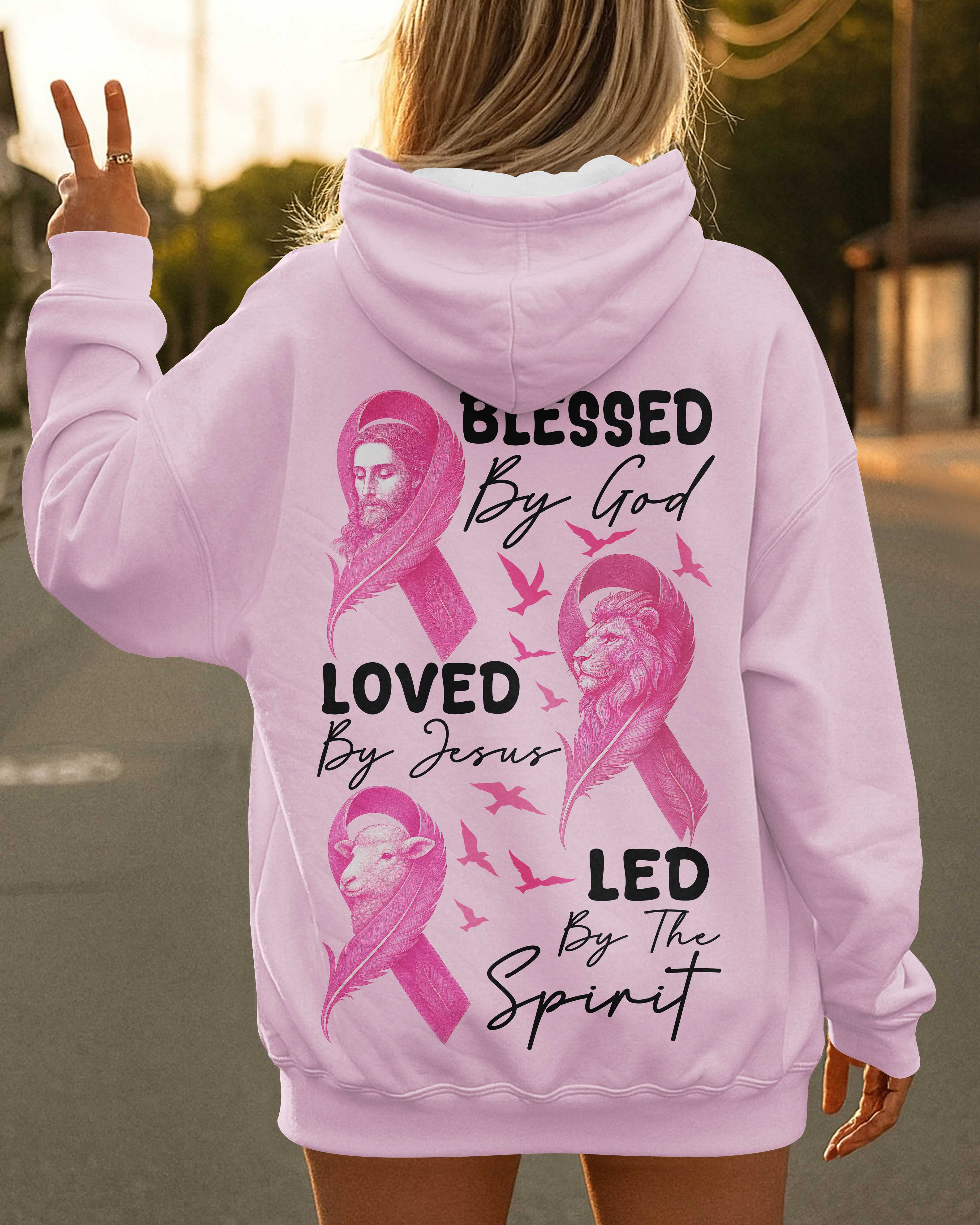 Blessed By God Loved By Jesus Led By The Spirit All Over Print Hoodie