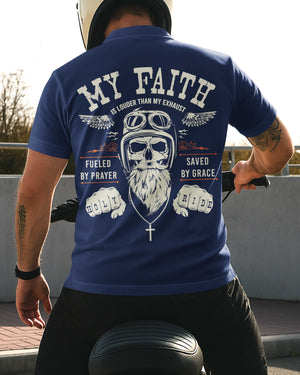My Faith Is Louder Than My Exhaust All Over Print Polo