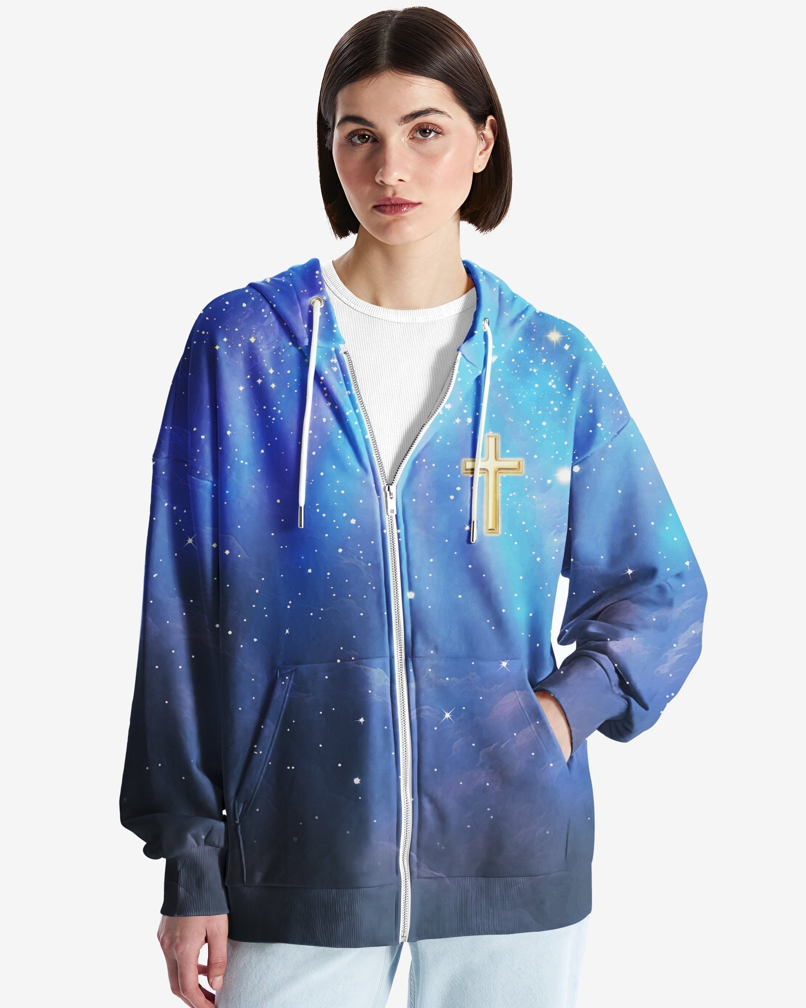 Faith Can Move Mountains All Over Print Zip Hoodie