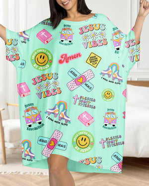 Retro Jesus All Over Print Sleep Tee