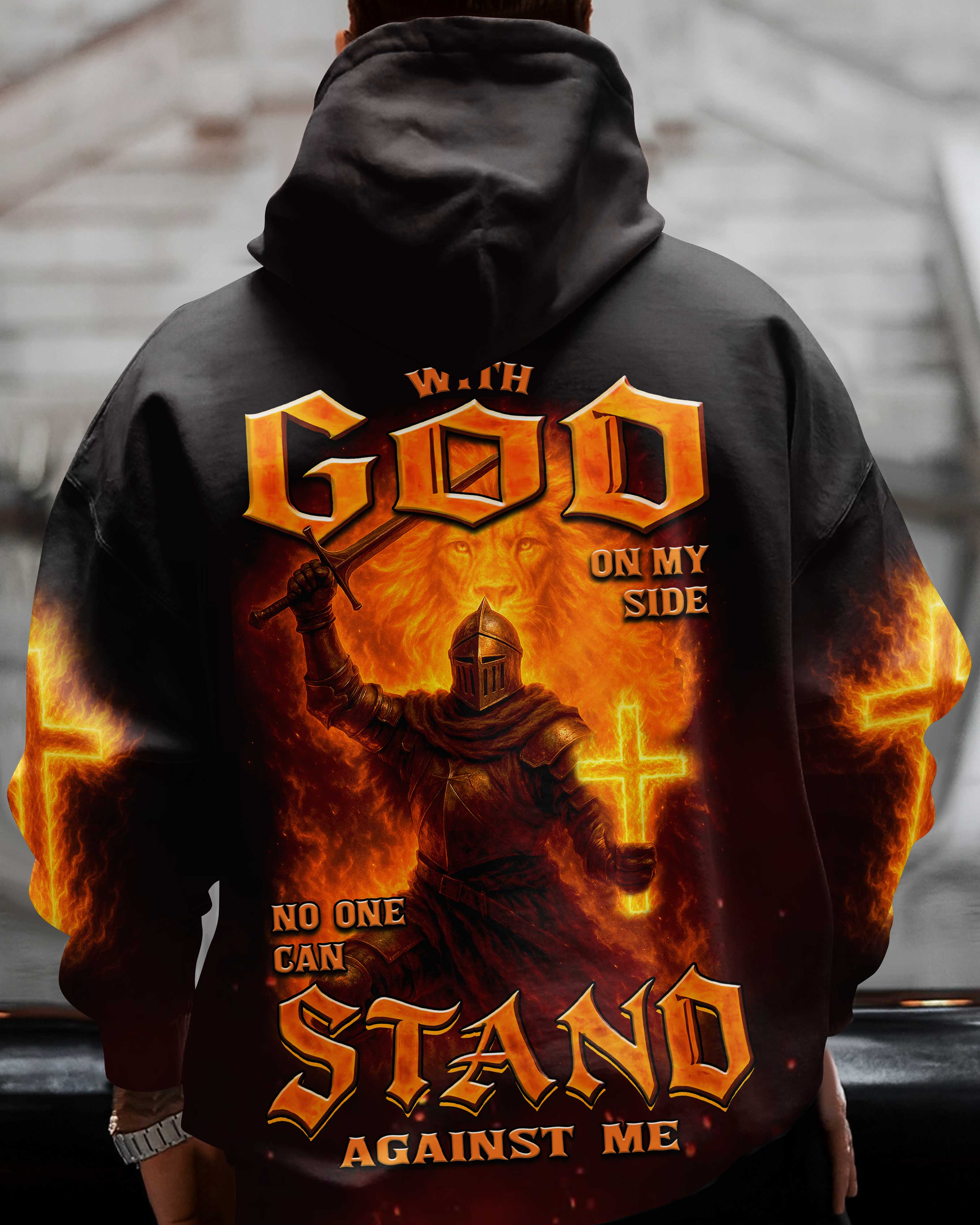 With God On My Side No One Can Stand Against Me Hoodie